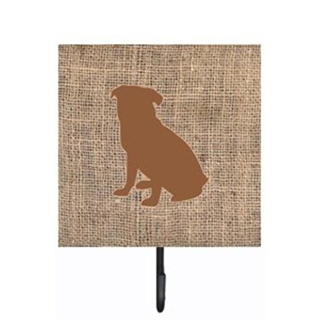 Carolines Treasures Pug Burlap and Brown Leash Or Key Holder BB1084-BL-BN-SH4